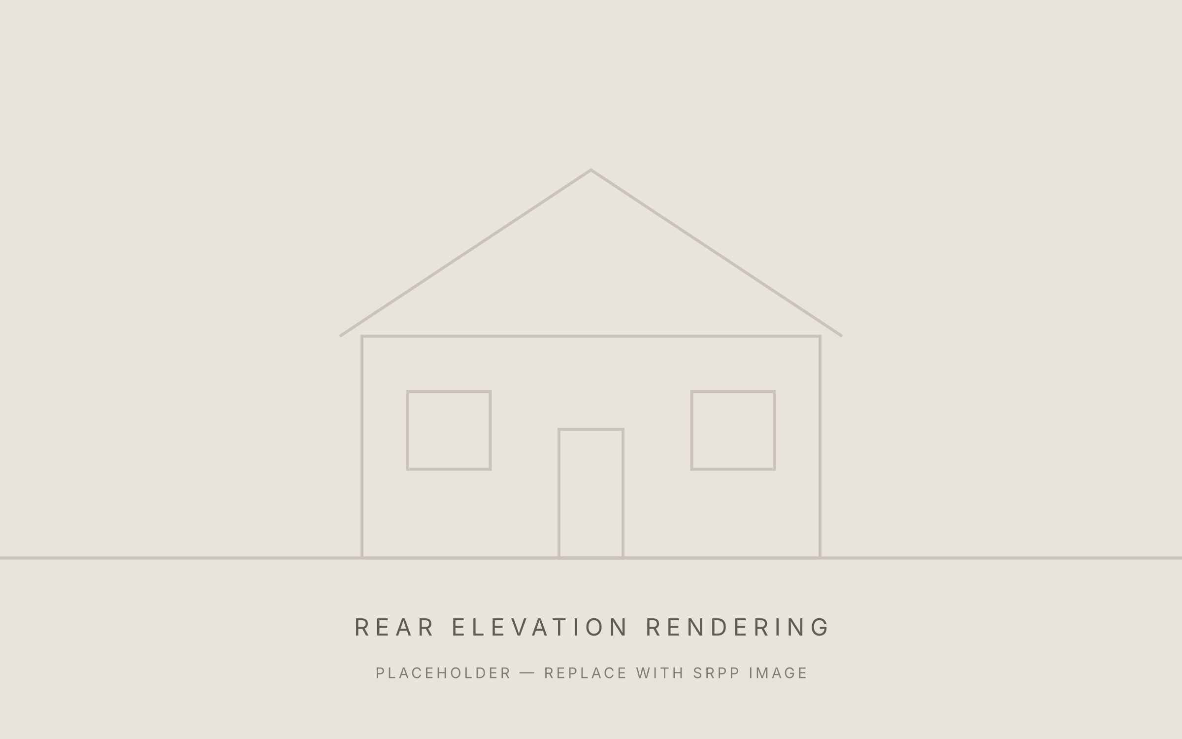 Rear elevation rendering — placeholder